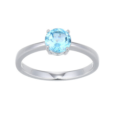 Swiss Blue Topaz Silver Ring