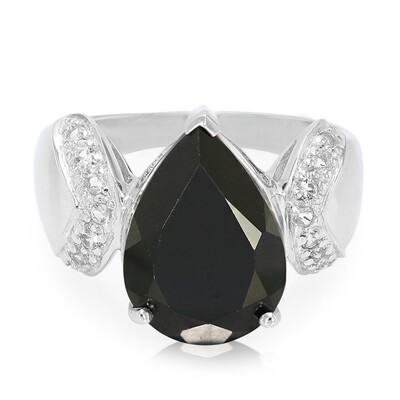 Black Spinel Silver Ring