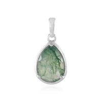 Moss Agate Silver Pendant