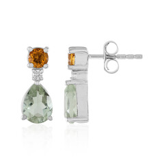 Green Amethyst Silver Earrings