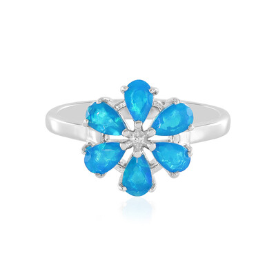 Blue Ethiopian Opal Silver Ring