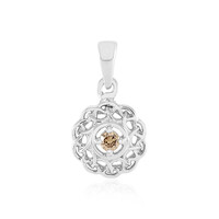 I3 Champagne Diamond Silver Pendant