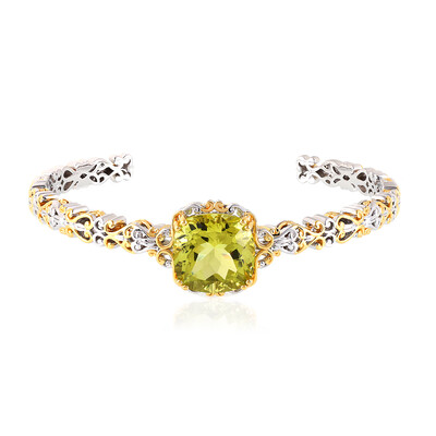 Ouro Verde Quartz Silver Bangle (Gems en Vogue)