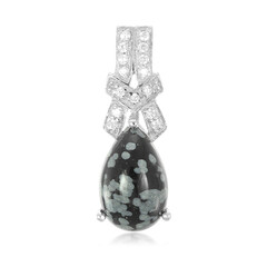 Snowflake Obsidian Silver Pendant