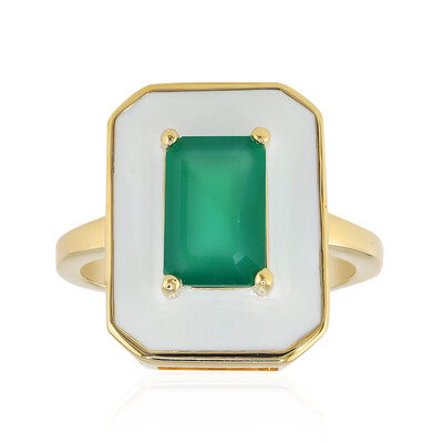 Green Agate Silver Ring