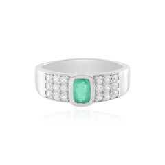 Colombian Emerald Silver Ring