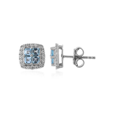 Swiss Blue Topaz Silver Earrings