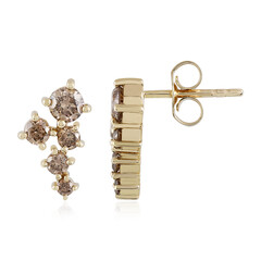 9K I2 Champagne Diamond Gold Earrings