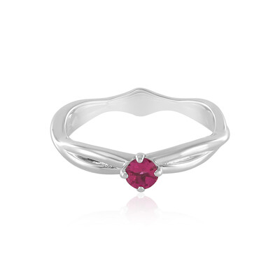 Rubellite Silver Ring