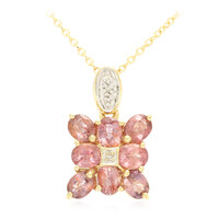 18K Unheated Padparadscha Sapphire Gold Necklace (AMAYANI)