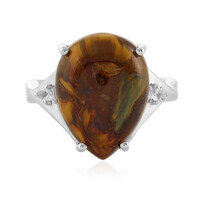 Golden Pietersite Silver Ring