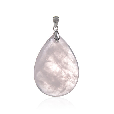 Rose Quartz Silver Pendant