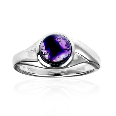 Chevron Amethyst Silver Ring