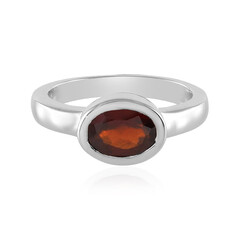 Hessonite Garnet Silver Ring