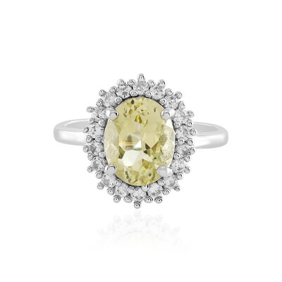 Lemon Quartz Silver Ring