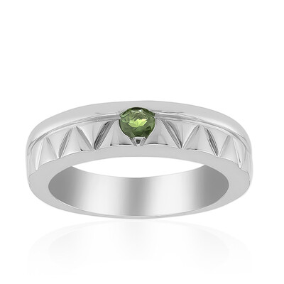 Brazilian Green Tourmaline Silver Ring (Pallanova)