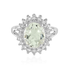 Green Amethyst Silver Ring