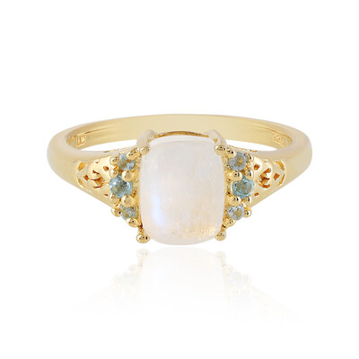 Rainbow Moonstone Silver Ring