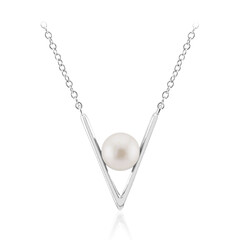 White Freshwater Pearl Silver Necklace