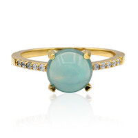 Blue Ethiopian Opal Silver Ring