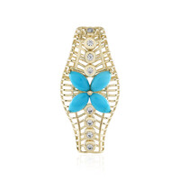 9K Sleeping Beauty Turquoise Gold Pendant (Ornaments by de Melo)