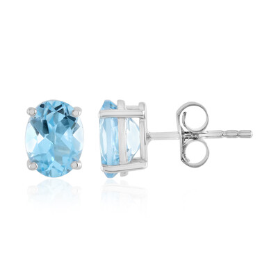 Sky Blue Topaz Silver Earrings