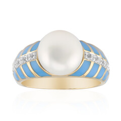 White Freshwater Pearl Silver Ring (TPC)