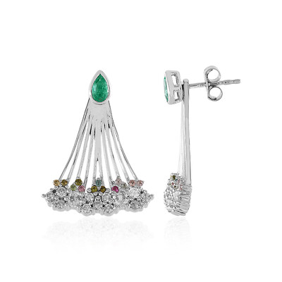 Colombian Emerald Silver Earrings (SAELOCANA)