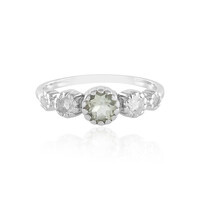 Green Amethyst Silver Ring