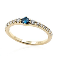 9K SI2 Blue Diamond Gold Ring