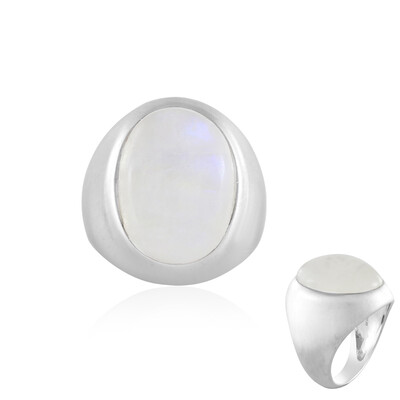 Rainbow Moonstone Silver Ring (MONOSONO COLLECTION)