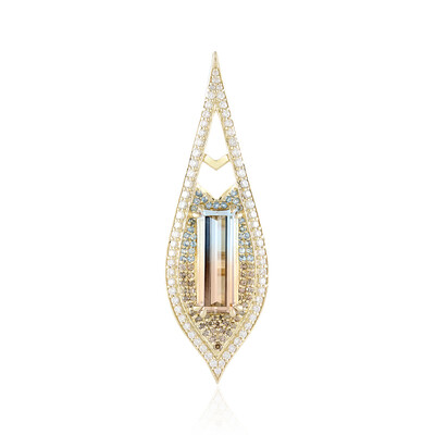 14K Ukrainian Bi-Colour Topaz Gold Pendant (de Melo)