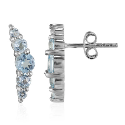 Sky Blue Topaz Silver Earrings