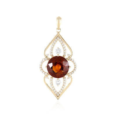 9K Hessonite Garnet Gold Pendant