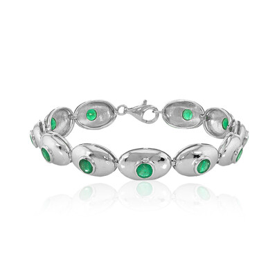 Zambian Emerald Silver Bracelet