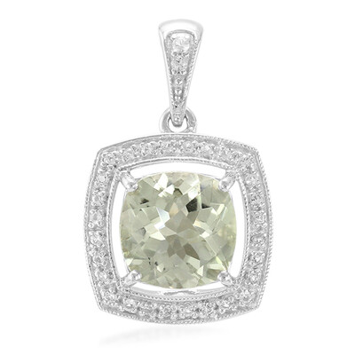 Green Amethyst Silver Pendant