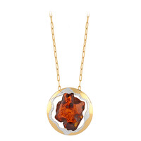 Cognac Baltic Amber Silver Necklace