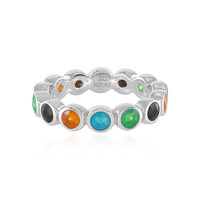 Orange Ethiopian Opal Silver Ring