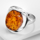 Cognac Baltic Amber Silver Ring (dagen)