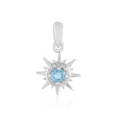 Swiss Blue Topaz Silver Pendant