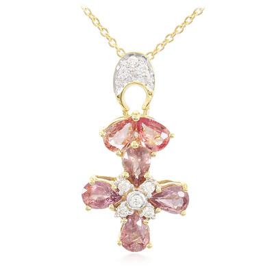 18K Unheated Padparadscha Sapphire Gold Necklace (AMAYANI)