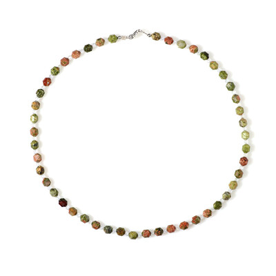 Unakite Silver Necklace