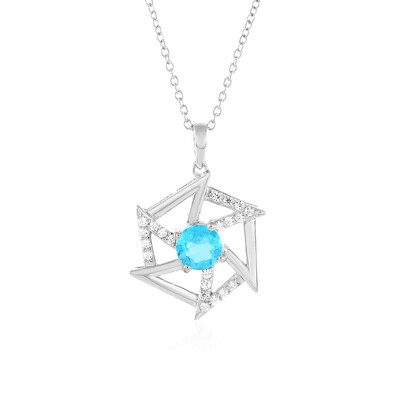 Paraiba Color Topaz Silver Necklace