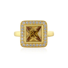 Yellow Zircon Silver Ring