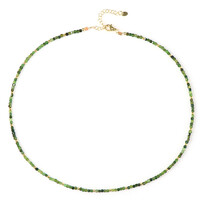 Brazilian Green Tourmaline Silver Necklace (Riya)