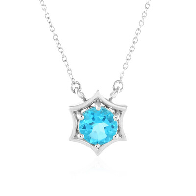 Paraiba Color Topaz Silver Necklace