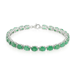 Zambian Emerald Silver Bracelet