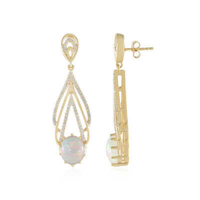 Welo Opal Silver Earrings (Adela Silber)