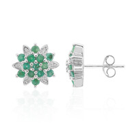 Brazilian Emerald Silver Earrings