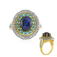 Blue Star Sapphire Silver Ring